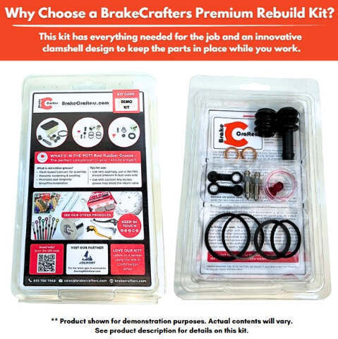 Brake Caliper Seal Kit with EBC FA69HH Sintered Pads and Caliper Pins for select Honda models