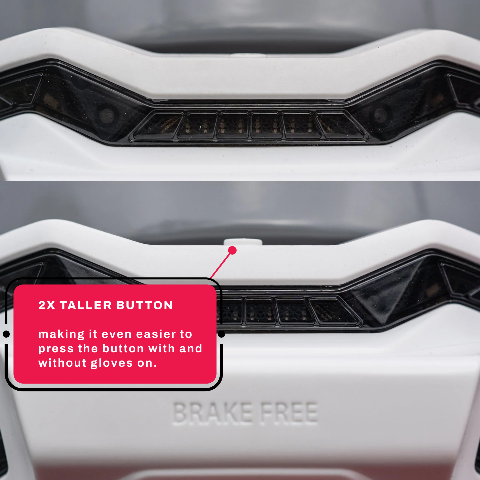 Brake Free Helmet Brake Light - White USB-C
