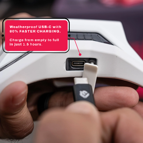 Brake Free Helmet Brake Light - White USB-C