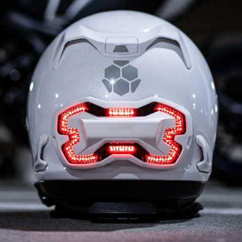Brake Free Helmet Brake Light - White USB-C