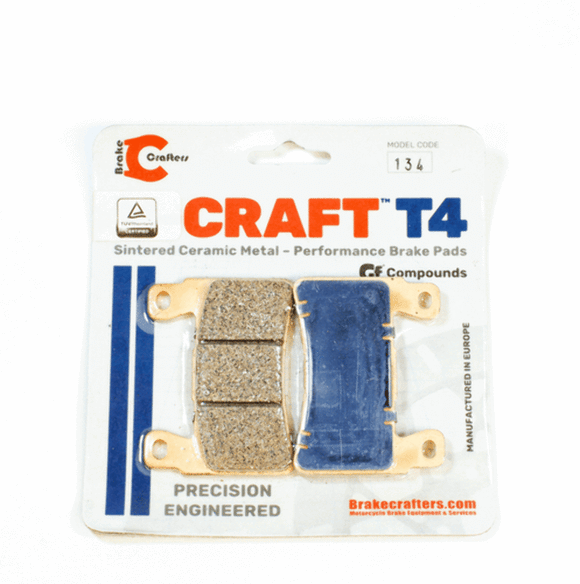 Motorcycle Brake Pads by Craft T4 T4-134 / EBC pads FA296 & FA265
