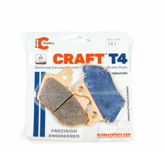 Motorcycle Brake Pads by Craft T4 for select Harley Davidson models (EBC FA400)