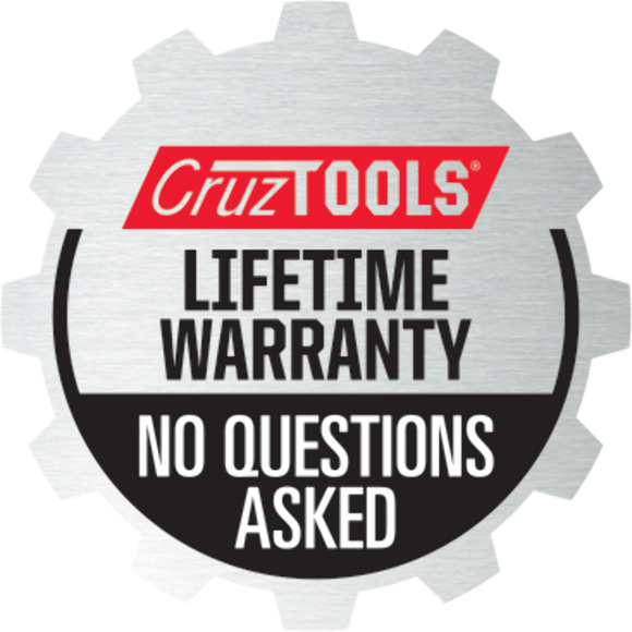 CruzTOOLS TirePro Dial Tire Gauge - 1-60 PSI with Rotating Brass Head, Bleed Valve & Rubber Boot