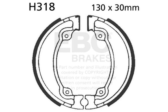 EBC 318 Brake Shoes for select Honda models inc Rebel 250/Transalp 600/XL500/600/XR500/NX650 - Rear