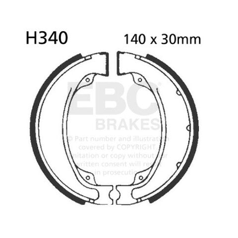 EBC 340 Brake Shoes fits select Honda Off Road and Kymco models