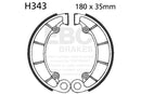EBC 343 Rear Brake Shoes fits select Honda models inc Shadow Magna Nighthk PC800-3
