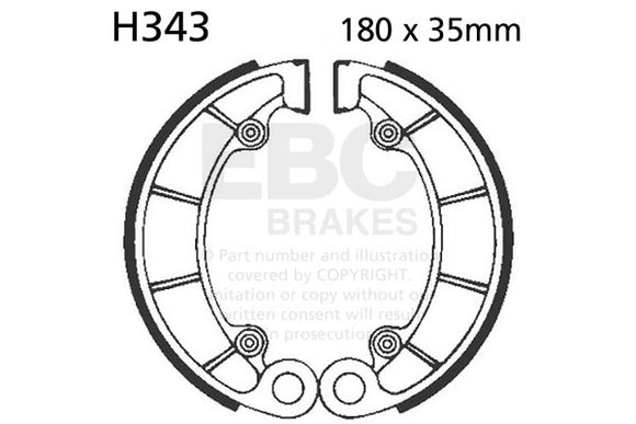 EBC 343 Rear Brake Shoes fits select Honda models inc Shadow Magna Nighthk PC800