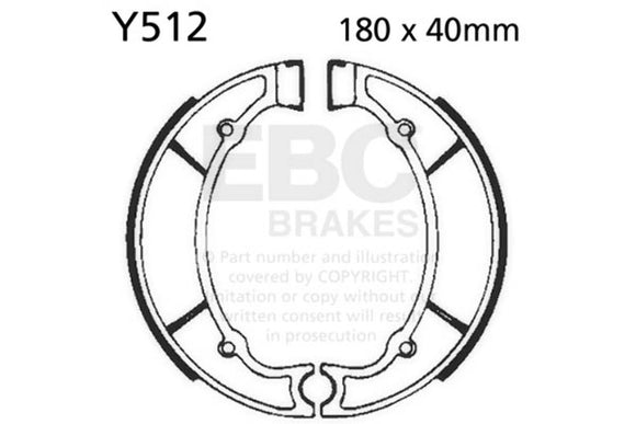 EBC 512 Brake Shoes fits select Yamaha models