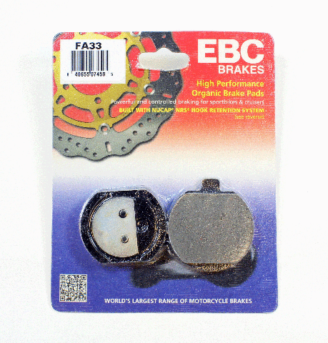 EBC Organic Brake Pads 2 Pair FA33 for select Kawasaki models