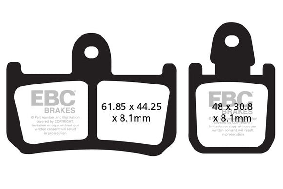 EBC HH Sintered Brake Pad Set for 2007-2014 Yamaha YZF-R1 (6 Caliper) Front Rear