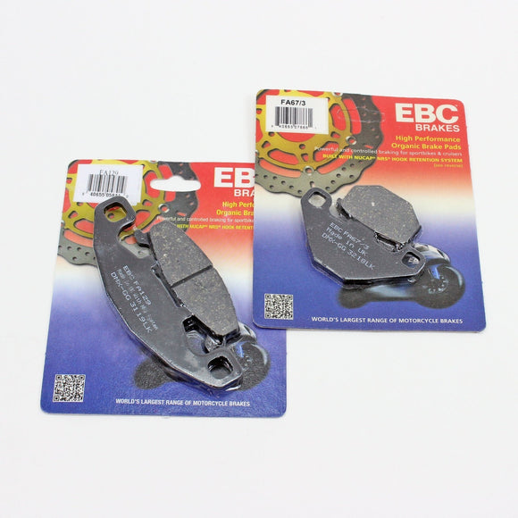 EBC Organic Brake Pads Set for 1994-2009 Kawasaki EX 500R NINJA Front Rear