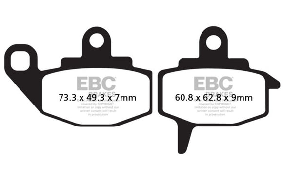 EBC R-Series Off Road Brake Pad Set 2 Pair FA130R+FA67R for select Kawasaki KLR650 KX models