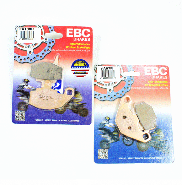 EBC R-Series Off Road Brake Pad Set 2 Pair FA130R+FA67R for select Kawasaki KLR650 KX models