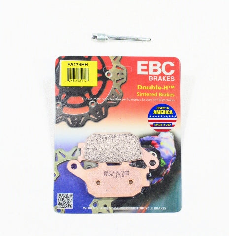 EBC Sintered Brake Pad Set FA174HH - 1 Pair with Caliper Pins for select Honda Suzuki Kawasaki Yamaha