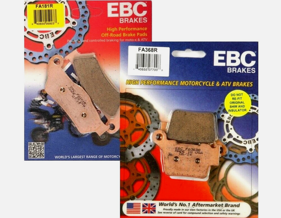 EBC Brakes FA368R FA181R Set Front Rear Brake Pads – Fits KTM, Husqvarna & GasGas 125-500cc (2004–2026)