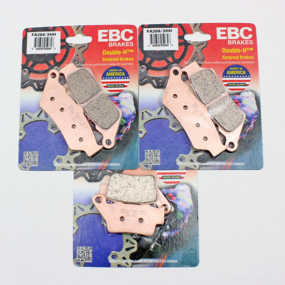 EBC Sintered Brake Pad Set - 3 Pair FA209/2HHx2+FA213HH Front & Rear