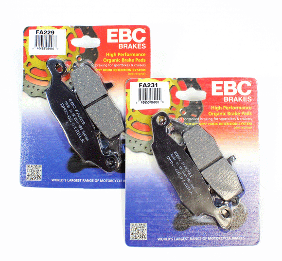 EBC Organic Brake Pad Set - 2 Pair FA229+FA231