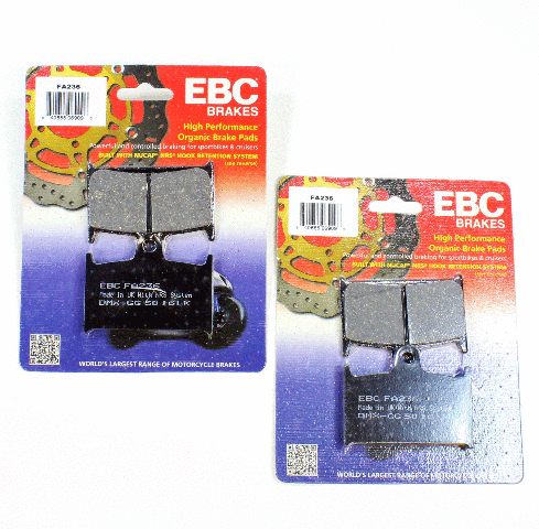 EBC Organic Brake Pads 2 Pair FA236 for select Triumph models