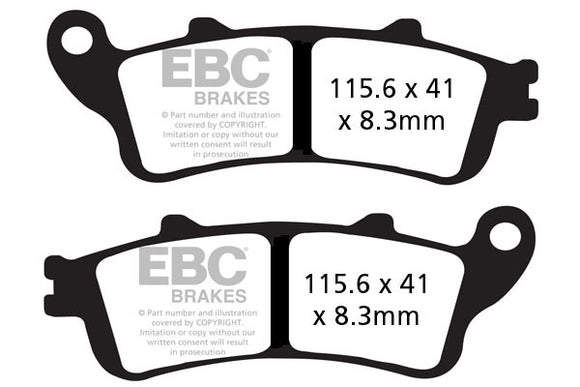 EBC FA261HH Sintered Brake Pad Set 3 Pair Front/Rear fits Honda VTX1800, VFR800 Interceptor, CBR1100XX Blackbird & ST1100 ABS