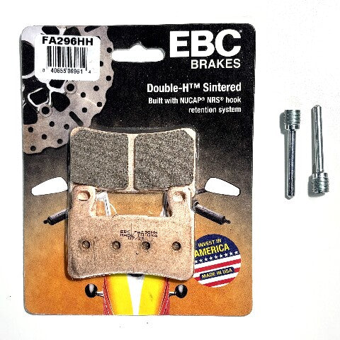 EBC Sintered Brake Pads and Caliper Pad Pins Front for select Harley-Davidson models