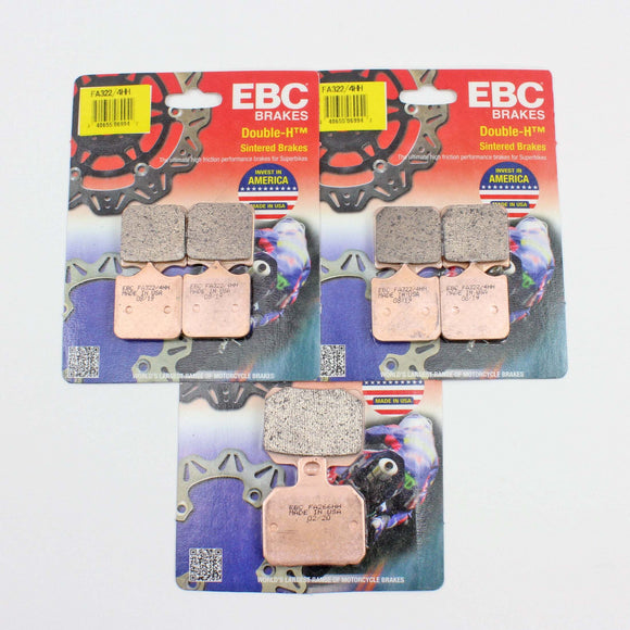 EBC Sintered Brake Pad Set - 3 Pair FA322/4HHx2+FA266HH Front & Rear