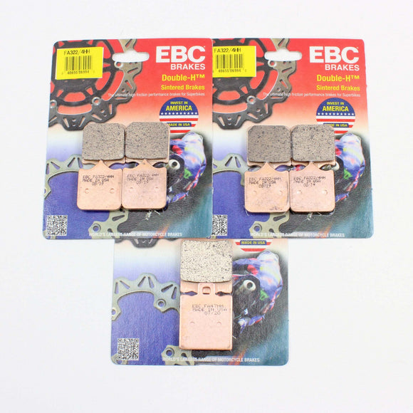EBC Sintered Brake Pads 3 Pair FA322/4HHx2+FA47HH Front & Rear for select Ducati models