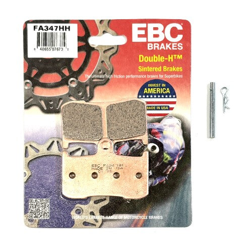 EBC Sintered Brake Pads and Caliper Pad Pins Front for select Kawasaki models