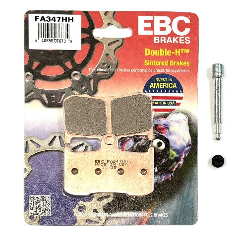 EBC Sintered Brake Pads and Caliper Pad Pins Front for select Kawasaki models