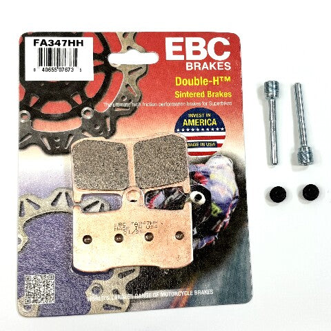 EBC Sintered Brake Pads and Caliper Pad Pins Front for select Kawasaki models