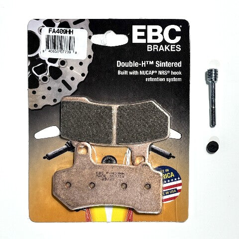 EBC Sintered Brake Pads and Caliper Pad Pins Front for select Harley-Davidson models