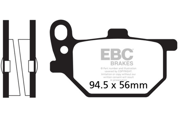 EBC Organic Brake Pad Set - 2 Pair FA41+FA61 for select Yamaha XS 750/850/1100