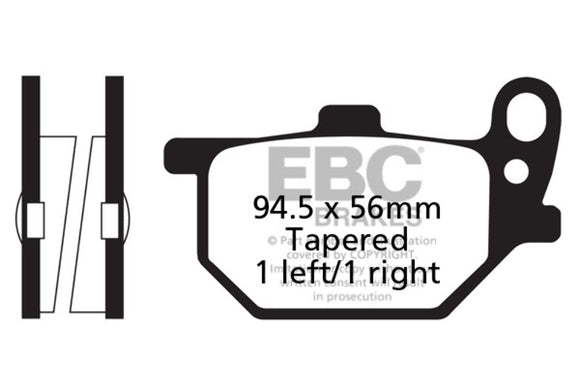 EBC Organic Brake Pad Set - 2 Pair FA41+FA61 for select Yamaha XS 750/850/1100