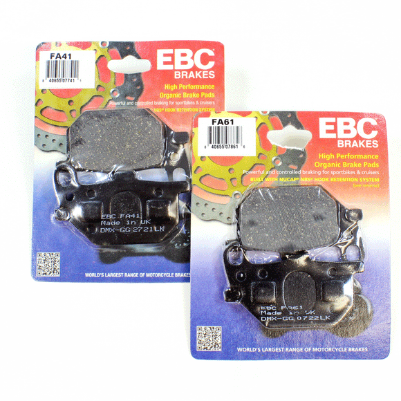 EBC Organic Brake Pad Set - 2 Pair FA41+FA61 for select Yamaha XS 750/850/1100