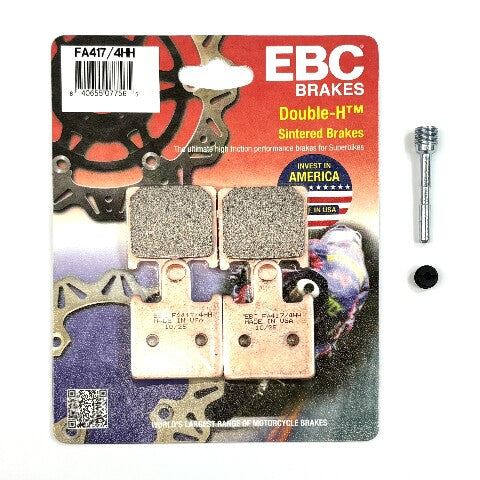 EBC Sintered Brake Pads and Caliper Pad Pins Front for select Kawasaki models