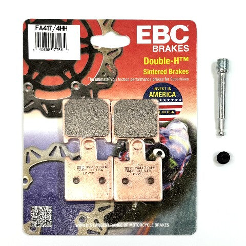 EBC Sintered Brake Pads and Caliper Pad Pins Front for select Kawasaki models