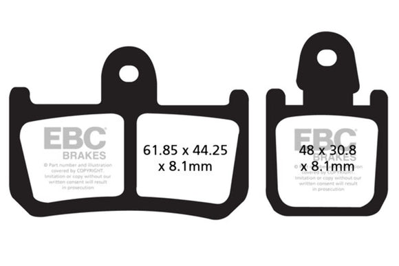 EBC Sintered Brake Pad Set FA379HH - 3 Pairs Front/Rear for 2009-16 Yamaha Vmax VMX1700