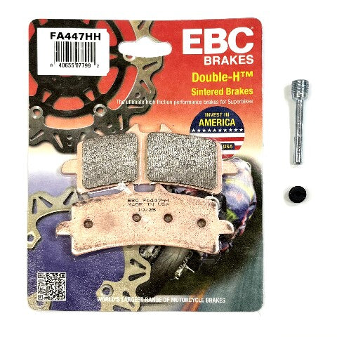 EBC Sintered Brake Pads and Caliper Pad Pins Front for select Kawasaki models