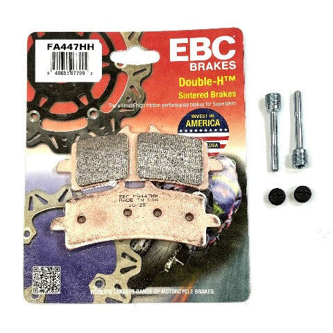 EBC Sintered Brake Pads and Caliper Pad Pins Front for select Kawasaki models
