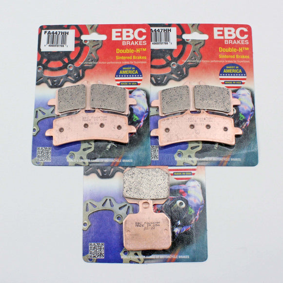 EBC Sintered Brake Pad Set FA447HHx2 FA266HH 3 Pairs Front/Rear for select Ducati Hypermotard