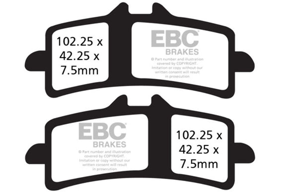 EBC Sintered Brake Pad Set FA447HHx2 FA266HH 3 Pairs Front/Rear for select Ducati Hypermotard