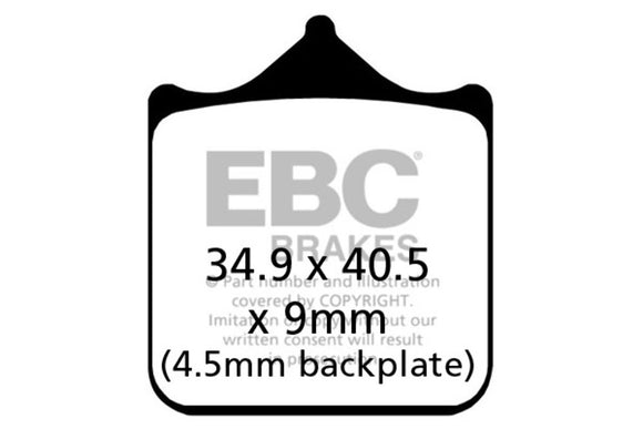 EBC Sintered Brake Pad Set - 2 Pair FA604/4HH for select BMW & Triumph models