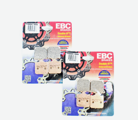EBC Sintered Brake Pad Set - 2 Pair FA604/4HH for select BMW & Triumph models