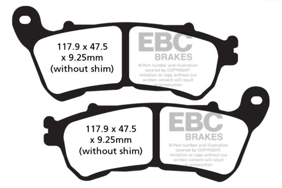 EBC FA640HH Sintered Brake Pad 2 Pr for 2016-21 Harley Davidson XL1200CX Roadster