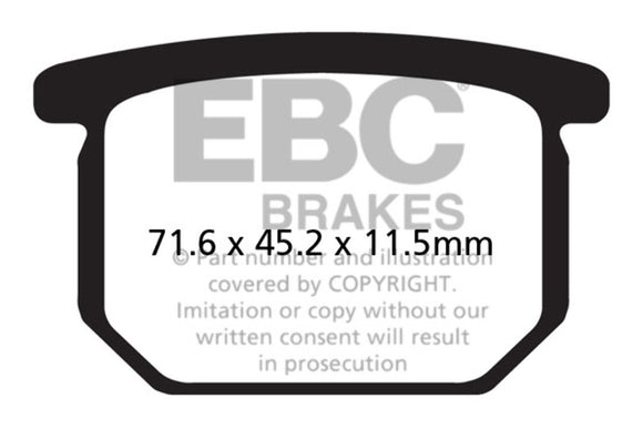 EBC FA65 Organic Brake Pad Set - 2 Pair for select Suzuki GS models 1980-83