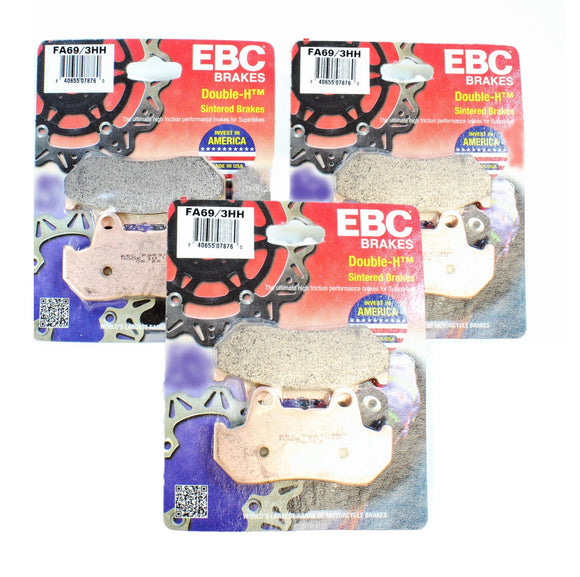 EBC Sintered Brake Pad Set 3 Pair Front & Rear FA69/3HH for select Honda GL1200