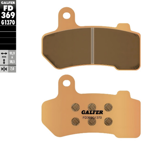 Galfer FD369G1370 Front Sintered Brake Pads EBC FA409 for select Harley Davidson