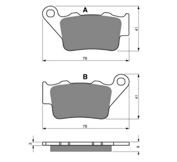 Brake Pads Sintered Goldfren AD-023  Rear (EBC Equiv FA208X FA213HH)