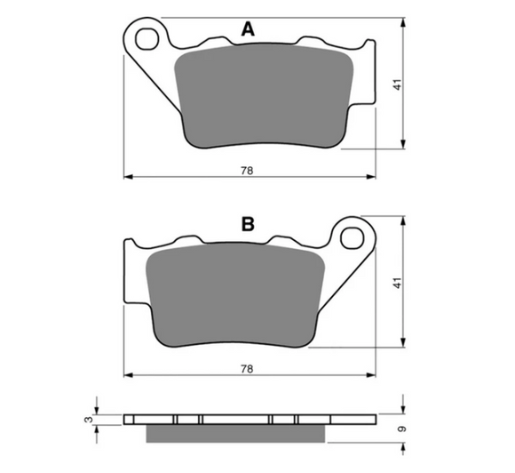 Brake Pads Sintered Goldfren AD-023  Rear (EBC Equiv FA208X FA213HH)