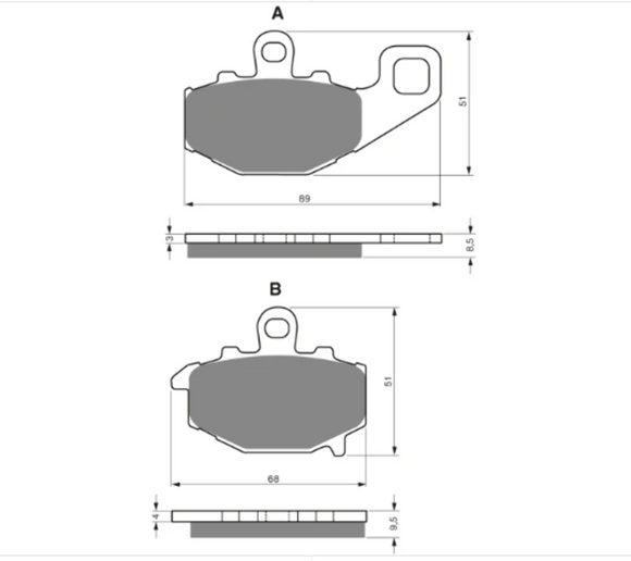 Brake Pads Sintered Goldfren AD-093  Rear (EBC Equivalent FA192HH)