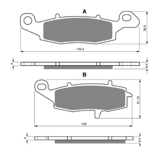 Brake Pads Sintered Goldfren AD-104  (EBC Equivalent FA229HH)